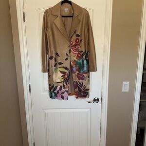 Chico's soft knee length floral jacket by Chico's